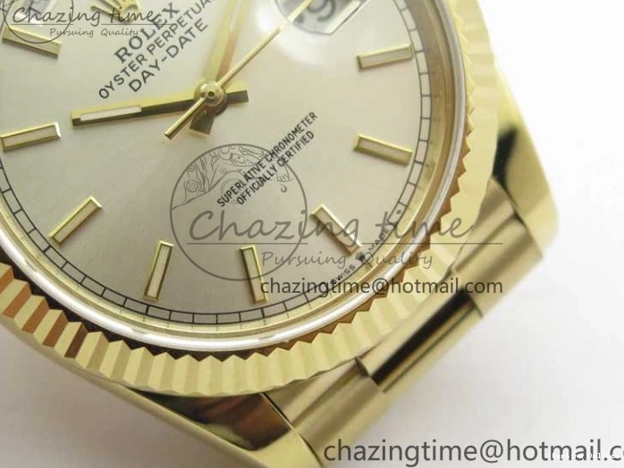 1218 Day-Date 40mm 228239 BP New Dial Version 904 YG Silver Stick Markers Dial on YG President Bracelet A Sophisticated 2807